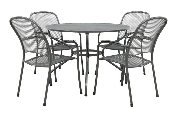 Royal Garden Carlo ronde stapelbare tuinset strekmetaal Ø105 cm.