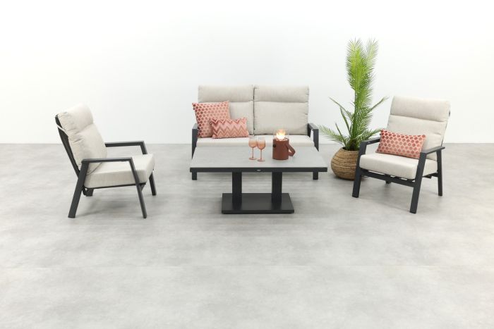 Lagos/Milford stoel-bank loungeset 4-delig verstelbaar