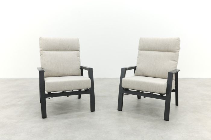 Lagos loungestoelen verstelbaar - Set van 2 - Antraciet