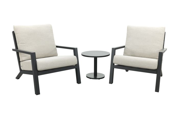 Boston/Canto loungestoelen set (3-delig) - Antraciet