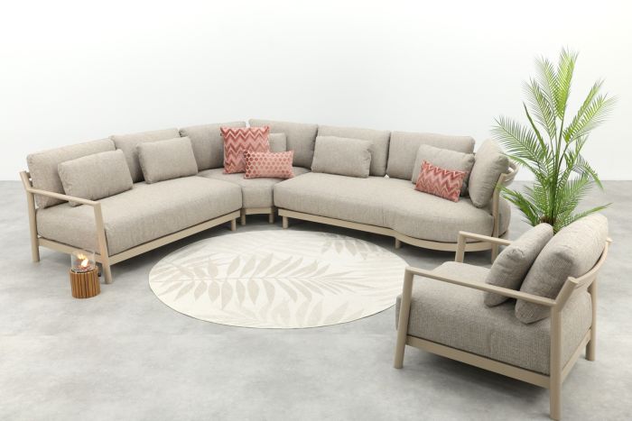 4SO Mykonos organische loungeset incl. stoel - Latte