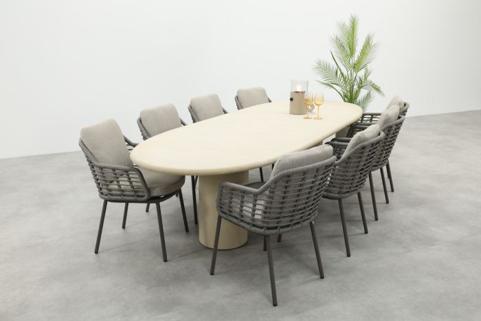 Taste Puglia/Hampton 8-persoons ovale tuinset 300x110 cm. - Mortex/Terre