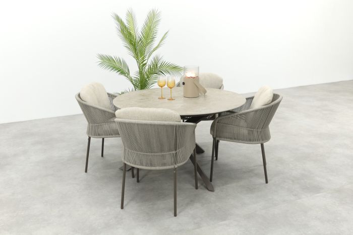 Taste Florence/Prado 4-persoons ronde dining tuinset Ø130 cm. - Terre