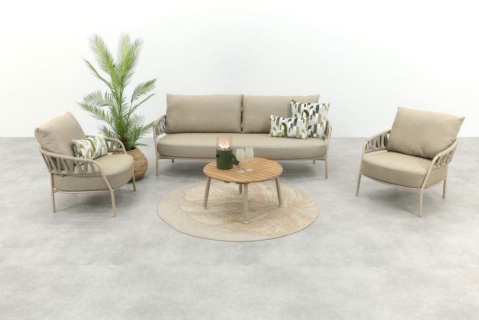 Taste Calma/Mindo 5-zits stoel-bank loungeset- Latte 