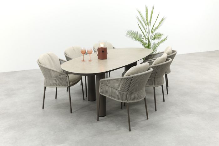 Taste Florence/Denia 6-persoons organische tuinset 240x105 cm. - Terre