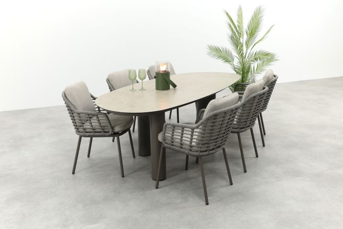 Taste Puglia/Denia 6-persoons organische tuinset 240x105 cm. - Terre