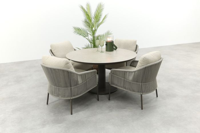 Taste Florence/Sarah ronde low dining tuinset Ø130 cm.- Terre