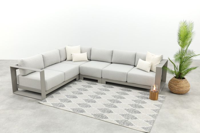 GI Levanto aluminium hoekbank met middenelement - Valley Sand