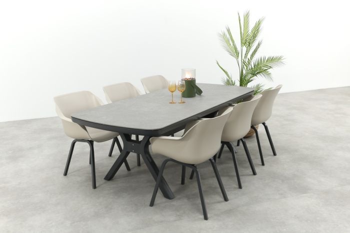 Hartman Sophie Element/Ponto tuinset voor 6 personen 220x100 cm. - Antraciet