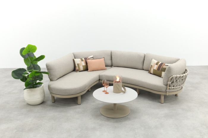 Emilia/Orion organische rope loungeset - Latte/Beige