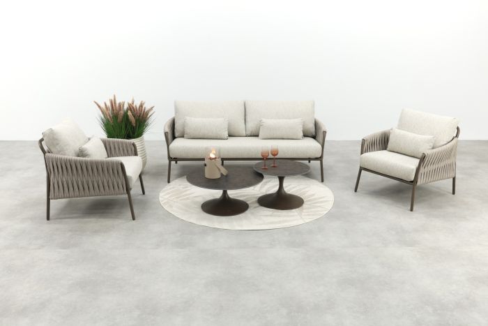 SUNS Fiavè/Nova stoel-bank loungeset - Rope/Brons