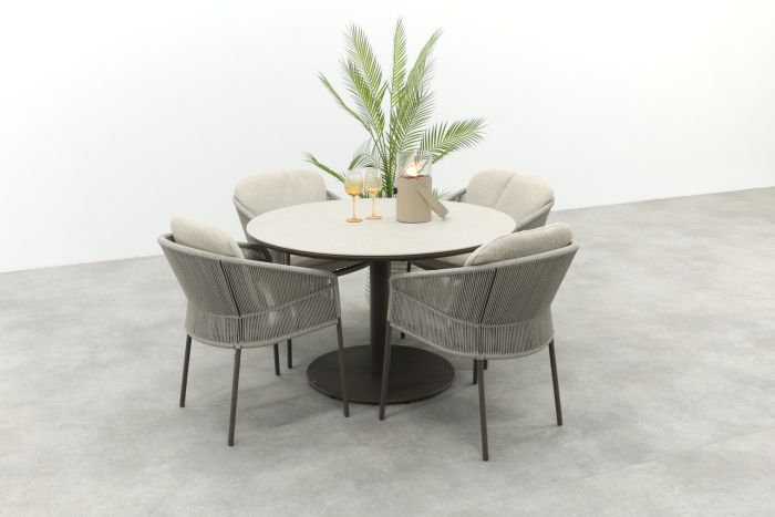 Taste Florence/Rodez ronde 4-persoons tuinset Ø120 cm. - Terre