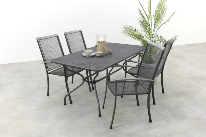 Royal Garden Balero stapelbare tuinset strekmetaal 160x90 cm.