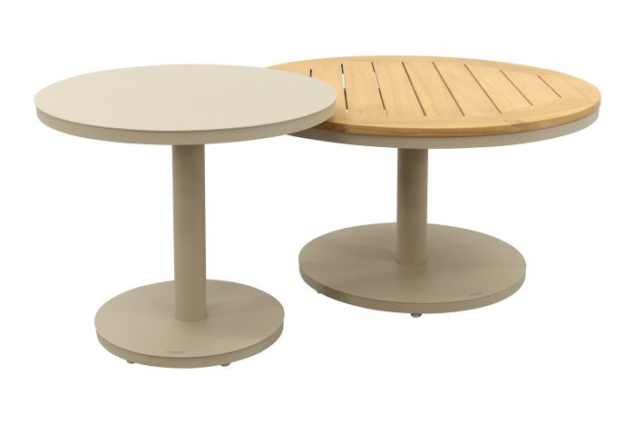 Canto ronde loungetafel set - Latte/Teak