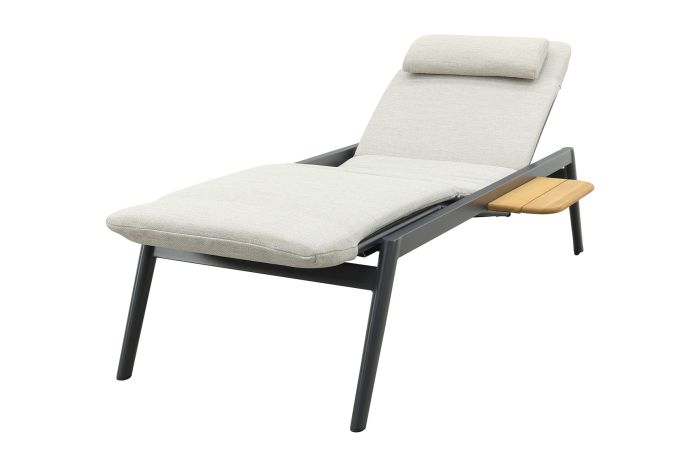 Corfu verrijdbaar ligbed incl. kussen & side table - Royal Grey