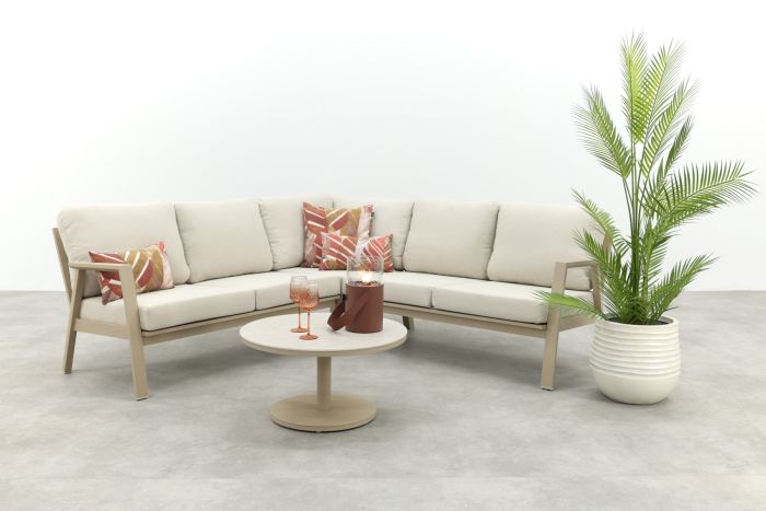 Viento/Canto aluminium hoekbank loungeset - Latte