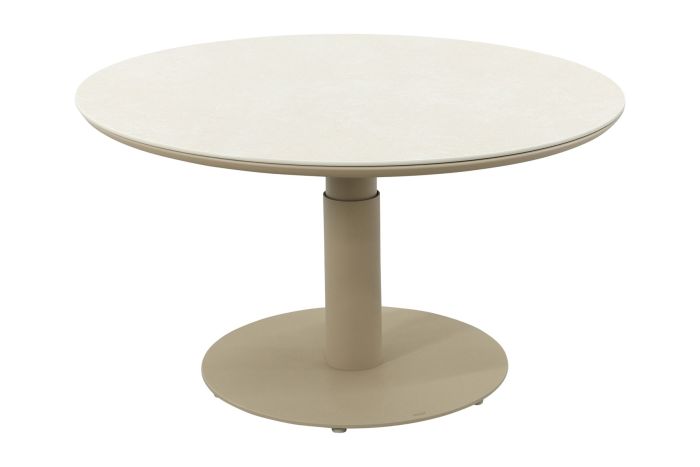 Aversa up&down ronde verstelbare tuintafel Ø120 cm. - Latte