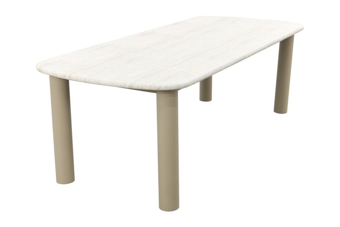 Milan dining tuintafel met travertine look 240x100 cm. - Latte