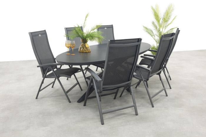 Hartman Salvatore/Ventaro verstelbare ovale tuinset 240x115 cm. - Antraciet