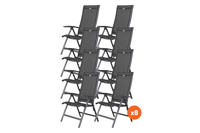 Set van 8 - Hartman Salvatore verstelbare tuinstoel