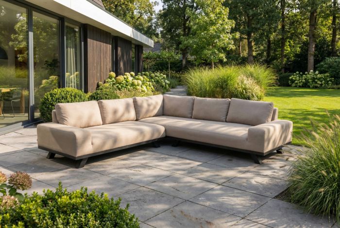 Barcelona hoekbank sunbrella loungeset - Taupe