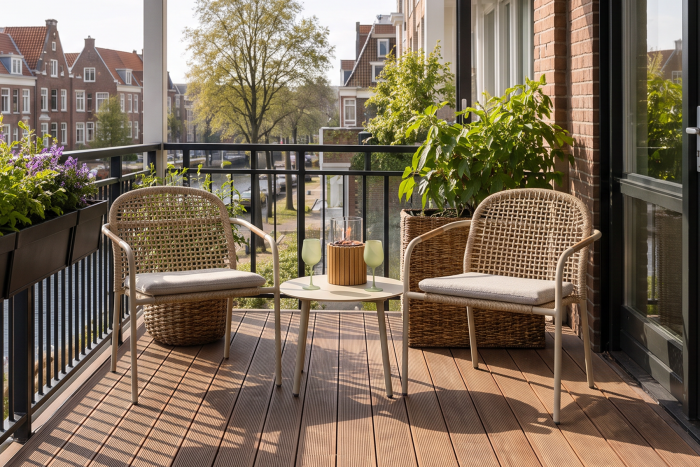 Helen wicker rope loungestoelen set met bijzettafel (3-delig) - Latte/Beige