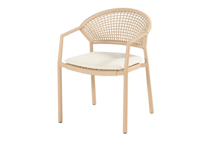 Hartman Taragona stapelbare rope dining tuinstoel - Cappuccino