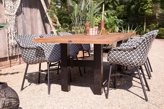 Hartman Delphine tuinset met Heron teak tuintafel 240x100 cm.