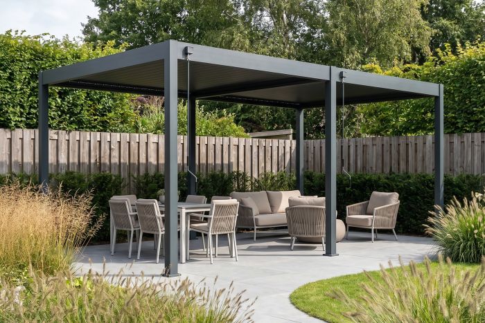 Lamellen overkapping - 3,6x6 m. - Aluminium - Antraciet - Advance