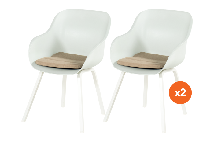 Set van 2 - Hartman Le Soleil Element dining armstoel - Cotton White