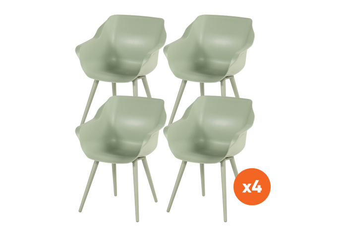 Set van 4 - Hartman Sophie Studio dining kuipstoel - Soft green