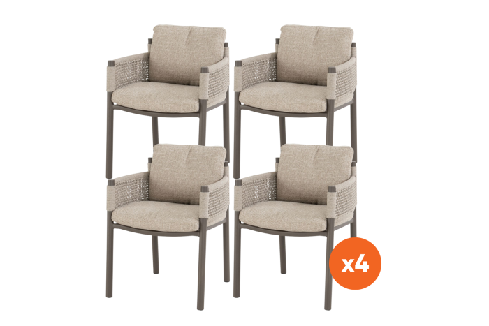 Set van 4 - 4SO Savanne dining tuinstoel - Terre