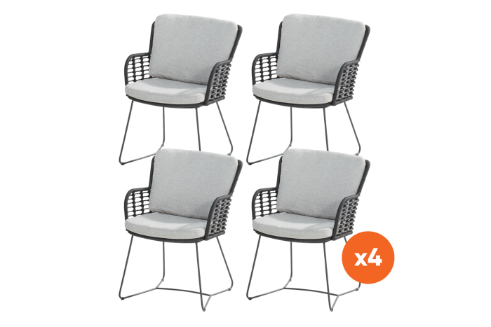 Set van 4 - 4SO Fabrice tuinstoelen - Antraciet