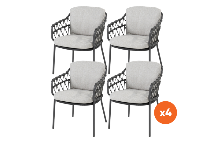 Set van 4 - 4SO Calpi dining tuinstoelen - Antraciet