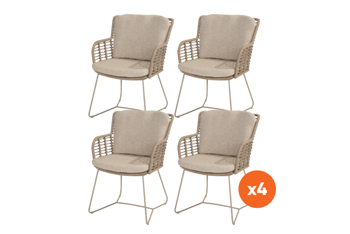 Set van 4 - 4SO Fabrice dining tuinstoel - Latte