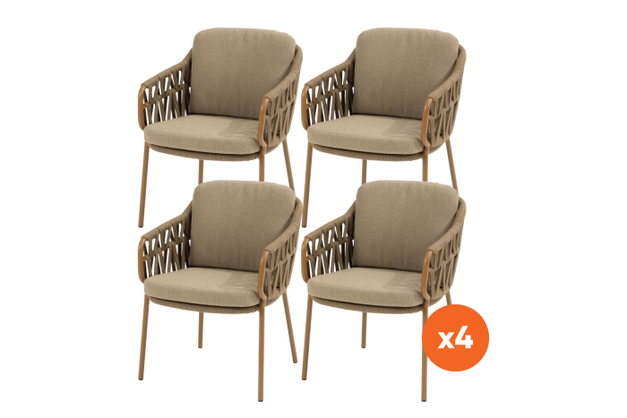 Set van 4 - 4SO Biarritz dining tuinstoel - Amber