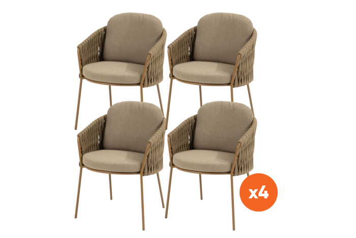 Set van 4 - 4SO Molina dining tuinstoel - Amber