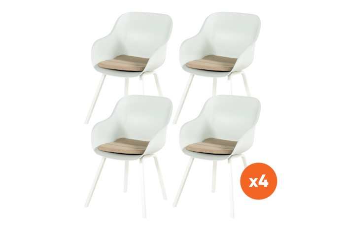 Set van 4 - Hartman Le Soleil Element dining armstoel - Cotton White