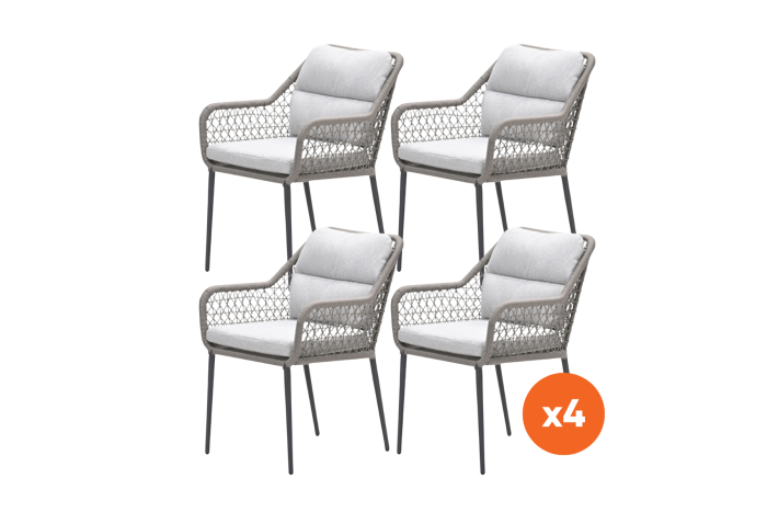 Set van 4 - GI Toledo dining tuinstoelen - Taupe/Zand