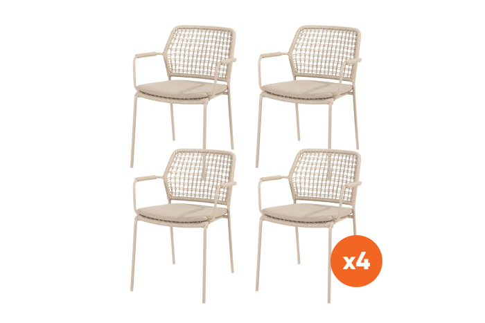Set van 4 - Taste Barista stapelbare tuinstoel - Latte