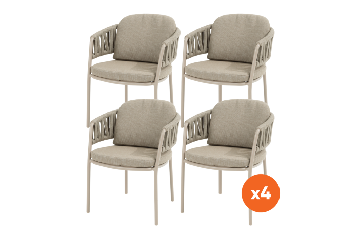 Set van 4 - Taste Calma dining tuinstoel - Latte
