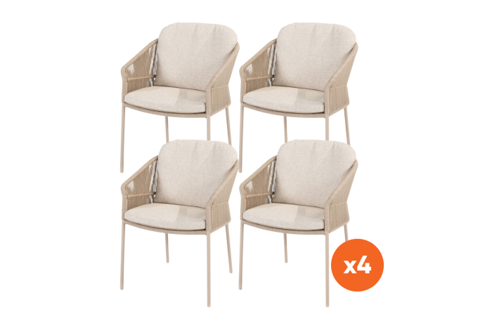 Set van 4 - Taste Florence dining tuinstoel - Latte