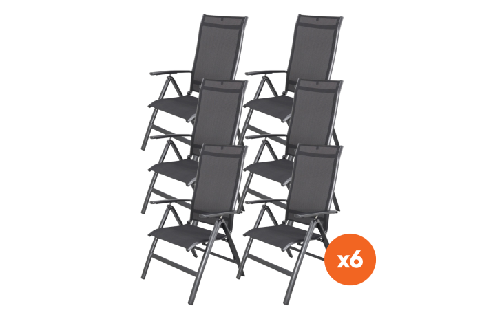 Set van 6 - Kettler Legato Curve aluminium standenstoel