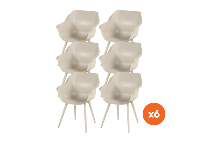 Set van 6 - Hartman Sophie Studio dining kuipstoel - Sand