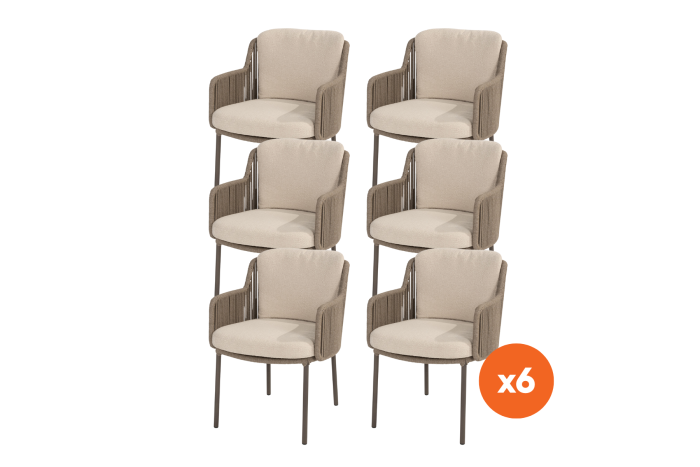 Set van 6 - 4SO Bernini dining tuinstoel - Terre