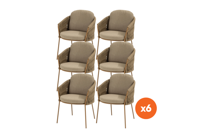Set van 6 - 4SO Molina dining tuinstoel - Amber