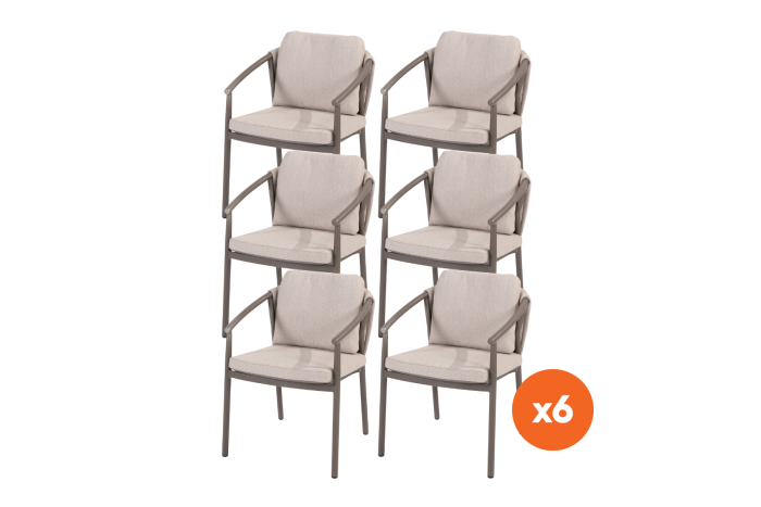 Set van 6 - Taste Barolo dining tuinstoel - Terre