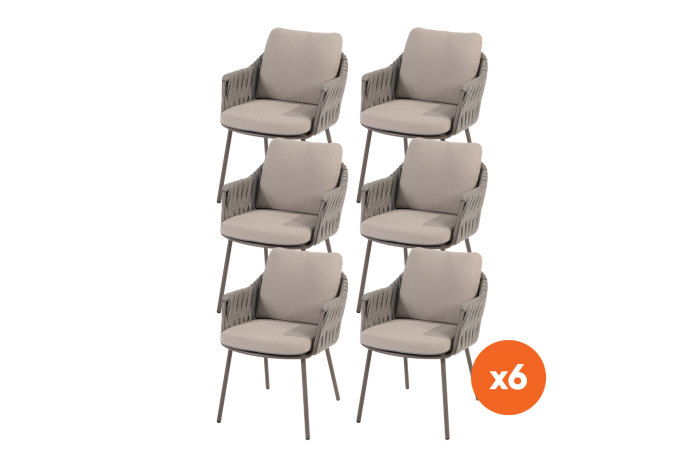 Set van 6 - Taste Cannes dining tuinstoel - Terre