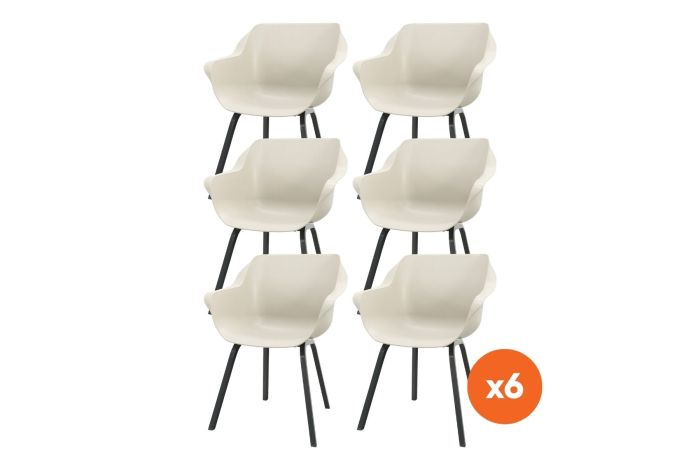 Set van 6 - Hartman Sophie Element dining kuipstoel - Zand (Special)