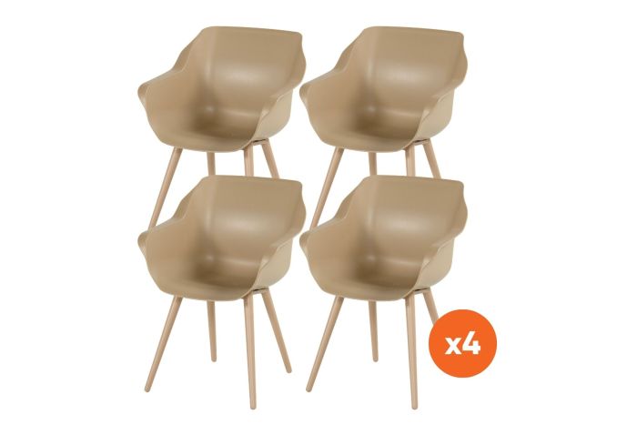 Set van 4 - Hartman Sophie Studio dining kuipstoel - Cappuccino